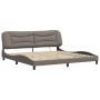 Estructura de cama con luces LED tela gris taupe 200x200 cm de , Camas y somieres - Ref: Foro24-3213729, Precio: 260,99 €, De...