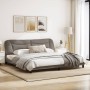 Estructura de cama con luces LED tela gris taupe 200x200 cm de , Camas y somieres - Ref: Foro24-3213729, Precio: 260,99 €, De...