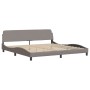 Estructura de cama con luces LED tela gris taupe 200x200 cm de , Camas y somieres - Ref: Foro24-3213729, Precio: 260,99 €, De...