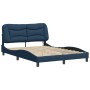 Estructura de cama con luces LED tela azul 140x190 cm de , Camas y somieres - Ref: Foro24-3213703, Precio: 255,66 €, Descuent...