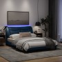 Estructura de cama con luces LED tela azul 140x190 cm de , Camas y somieres - Ref: Foro24-3213703, Precio: 255,66 €, Descuent...