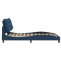 Estructura de cama con luces LED tela azul 140x190 cm de , Camas y somieres - Ref: Foro24-3213703, Precio: 255,66 €, Descuent...