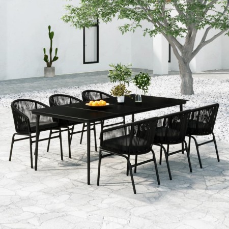 Juego de comedor para jardín 7 piezas negro de , Conjuntos de jardín - Ref: Foro24-3099243, Precio: 860,29 €, Descuento: %