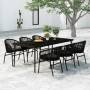 Juego de comedor para jardín 7 piezas negro de , Conjuntos de jardín - Ref: Foro24-3099243, Precio: 860,29 €, Descuento: %