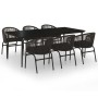 Juego de comedor para jardín 7 piezas negro de , Conjuntos de jardín - Ref: Foro24-3099243, Precio: 860,29 €, Descuento: %