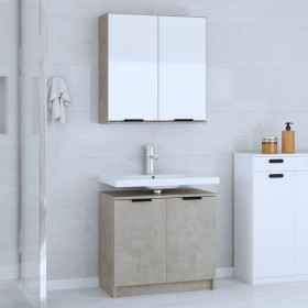 Concrete gray plywood 2-piece bathroom furniture set by , Bathroom furniture - Ref: Foro24-3115863, Price: 113,29 €, Discount: %