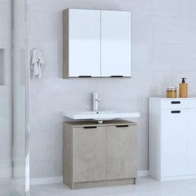 Set muebles de baño 2 piezas madera contrachapada gris hormigón de , Muebles de baño - Ref: Foro24-3115863, Precio: 118,36 €,...