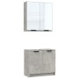 Set muebles de baño 2 piezas madera contrachapada gris hormigón de , Muebles de baño - Ref: Foro24-3115863, Precio: 115,11 €,...