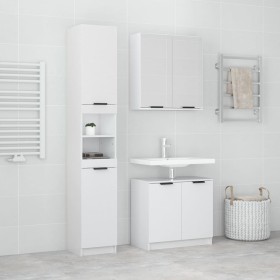 3-piece bathroom furniture set in glossy white plywood by , Bathroom furniture - Ref: Foro24-3115880, Price: 224,43 €, Discou...