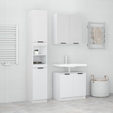 3-piece bathroom furniture set in glossy white plywood by , Bathroom furniture - Ref: Foro24-3115880, Price: 209,29 €, Discou...