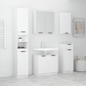 5-piece glossy white plywood bathroom furniture set by , Bathroom furniture - Ref: Foro24-3115856, Price: 333,49 €, Discount: %