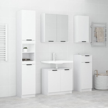 Set muebles de baño 5 piezas madera contrachapada blanco brillo de , Muebles de baño - Ref: Foro24-3115856, Precio: 333,08 €,...