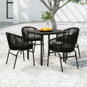 Juego de comedor para jardín 5 piezas negro de , Conjuntos de jardín - Ref: Foro24-3099222, Precio: 469,99 €, Descuento: %