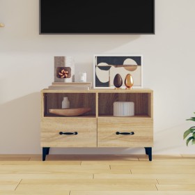 Smoked oak plywood TV cabinet 80x36x50 cm by , TV Furniture - Ref: Foro24-812594, Price: 61,88 €, Discount: %