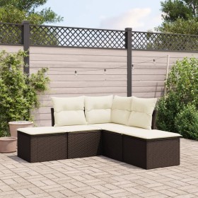 5-piece garden dining set and brown synthetic rattan cushions by , Garden sets - Ref: Foro24-3217723, Price: 290,99 €, Discou...