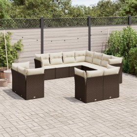 Gartensofa-Set 11-teilig mit braunen synthetischen Rattankissen von , Gartensets - Ref: Foro24-3250352, Preis: 806,99 €, Raba...