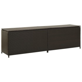 Garten-Aufbewahrungsbox aus synthetischem Rattan braun 200x50x60 cm von vidaXL, Aufbewahrungsboxen für den Außenbereich - Ref...