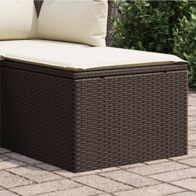 Gartenhocker mit braunem synthetischem Rattankissen 55x55x37 cm von , Hocker für den Außenbereich - Ref: Foro24-366204, Preis...