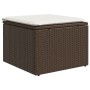 Garden stool with brown synthetic rattan cushion 55x55x37 cm by , Outdoor ottomans - Ref: Foro24-366204, Price: 57,11 €, Disc...