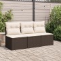 Garden sofa with cushions 3 seater brown synthetic rattan by , Outdoor sofas - Ref: Foro24-366219, Price: 148,66 €, Discount: %