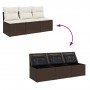 Garden sofa with cushions 3 seater brown synthetic rattan by , Outdoor sofas - Ref: Foro24-366219, Price: 148,66 €, Discount: %