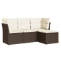 4-piece garden sofa set and brown synthetic rattan cushions by , Garden sets - Ref: Foro24-3217543, Price: 254,50 €, Discount: %