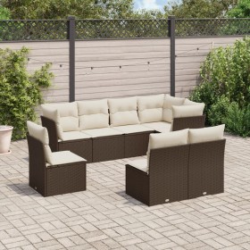 8-teilige Gartensofagarnitur und braune synthetische Rattankissen von , Gartensets - Ref: Foro24-3249602, Preis: 499,99 €, Ra...