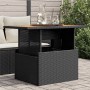 Garden table PE rattan and black acacia wood 100x55x73 cm by , Garden tables - Ref: Foro24-365976, Price: 100,04 €, Discount: %