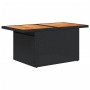 Mesa de jardín ratán PE y madera de acacia negro 100x55x73 cm de , Mesas de jardín - Ref: Foro24-365976, Precio: 99,99 €, Des...