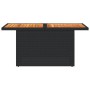 Mesa de jardín ratán PE y madera de acacia negro 100x55x73 cm de , Mesas de jardín - Ref: Foro24-365976, Precio: 99,99 €, Des...