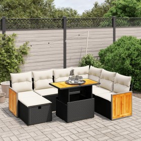 8-teiliges Gartensofa-Set und schwarze synthetische Rattankissen von , Gartensets - Ref: Foro24-3276262, Preis: 552,28 €, Rab...