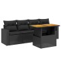 Set de muebles de jardín 5 pzas y cojines ratán sintético negro de , Conjuntos de jardín - Ref: Foro24-3271188, Precio: 340,2...