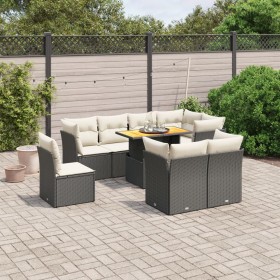 8-teiliges Gartensofa-Set und schwarze synthetische Rattankissen von , Gartensets - Ref: Foro24-3270930, Preis: 658,91 €, Rab...