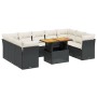 Gartensofa-Set 10-teilig mit schwarzen synthetischen Rattankissen von , Gartensets - Ref: Foro24-3270993, Preis: 697,14 €, Ra...