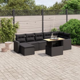 8-piece garden sofa set and black synthetic rattan cushions by , Garden sets - Ref: Foro24-3271419, Price: 507,15 €, Discount: %