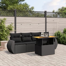 5-teiliges Gartenmöbel-Set und schwarze synthetische Rattankissen von , Gartensets - Ref: Foro24-3272070, Preis: 374,97 €, Ra...