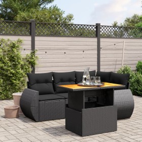 5-teiliges Gartenmöbel-Set und schwarze synthetische Rattankissen von , Gartensets - Ref: Foro24-3272175, Preis: 389,23 €, Ra...