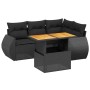 Set de muebles de jardín 5 pzas y cojines ratán sintético negro de , Conjuntos de jardín - Ref: Foro24-3272175, Precio: 397,2...