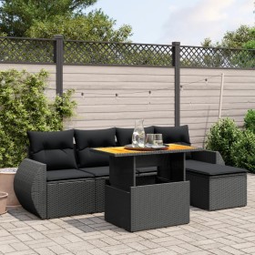 6-piece garden sofa set and black synthetic rattan cushions by , Garden sets - Ref: Foro24-3272168, Price: 409,17 €, Discount: %