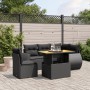 6-teiliges Gartensofa-Set und schwarze synthetische Rattankissen von , Gartensets - Ref: Foro24-3272196, Preis: 447,51 €, Rab...