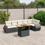 7-teiliges Garten-Essset und schwarze Kissen aus synthetischem Rattan von , Gartensets - Ref: Foro24-3272204, Preis: 522,50 €...