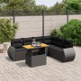 7-piece garden dining set and black synthetic rattan cushions by , Garden sets - Ref: Foro24-3272210, Price: 522,64 €, Discou...