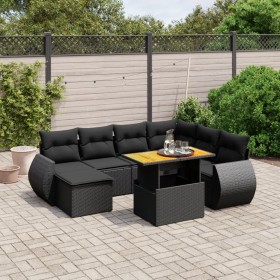 8-teiliges Gartensofa-Set und schwarze synthetische Rattankissen von , Gartensets - Ref: Foro24-3272308, Preis: 568,06 €, Rab...