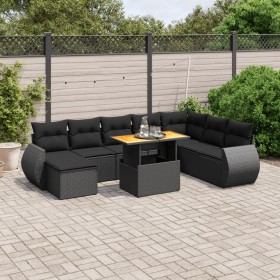 8-teiliges Gartensofa-Set und schwarze synthetische Rattankissen von , Gartensets - Ref: Foro24-3272329, Preis: 597,01 €, Rab...