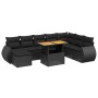 8-teiliges Gartensofa-Set und schwarze synthetische Rattankissen von , Gartensets - Ref: Foro24-3272329, Preis: 604,83 €, Rab...