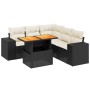 6-teiliges Gartensofa-Set und schwarze synthetische Rattankissen von , Gartensets - Ref: Foro24-3272631, Preis: 446,11 €, Rab...