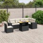 7-teiliges Garten-Essset und schwarze Kissen aus synthetischem Rattan von , Gartensets - Ref: Foro24-3272659, Preis: 519,47 €...