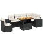 Set de comedor de jardín 7 pzas y cojines ratán sintético negro de , Conjuntos de jardín - Ref: Foro24-3272659, Precio: 518,0...