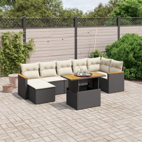 8-teiliges Gartensofa-Set und schwarze synthetische Rattankissen von , Gartensets - Ref: Foro24-3273184, Preis: 535,34 €, Rab...