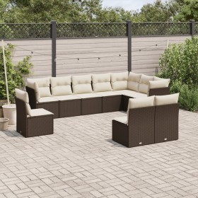 10-piece garden sofa set and brown synthetic rattan cushions by , Garden sets - Ref: Foro24-3249642, Price: 625,70 €, Discoun...